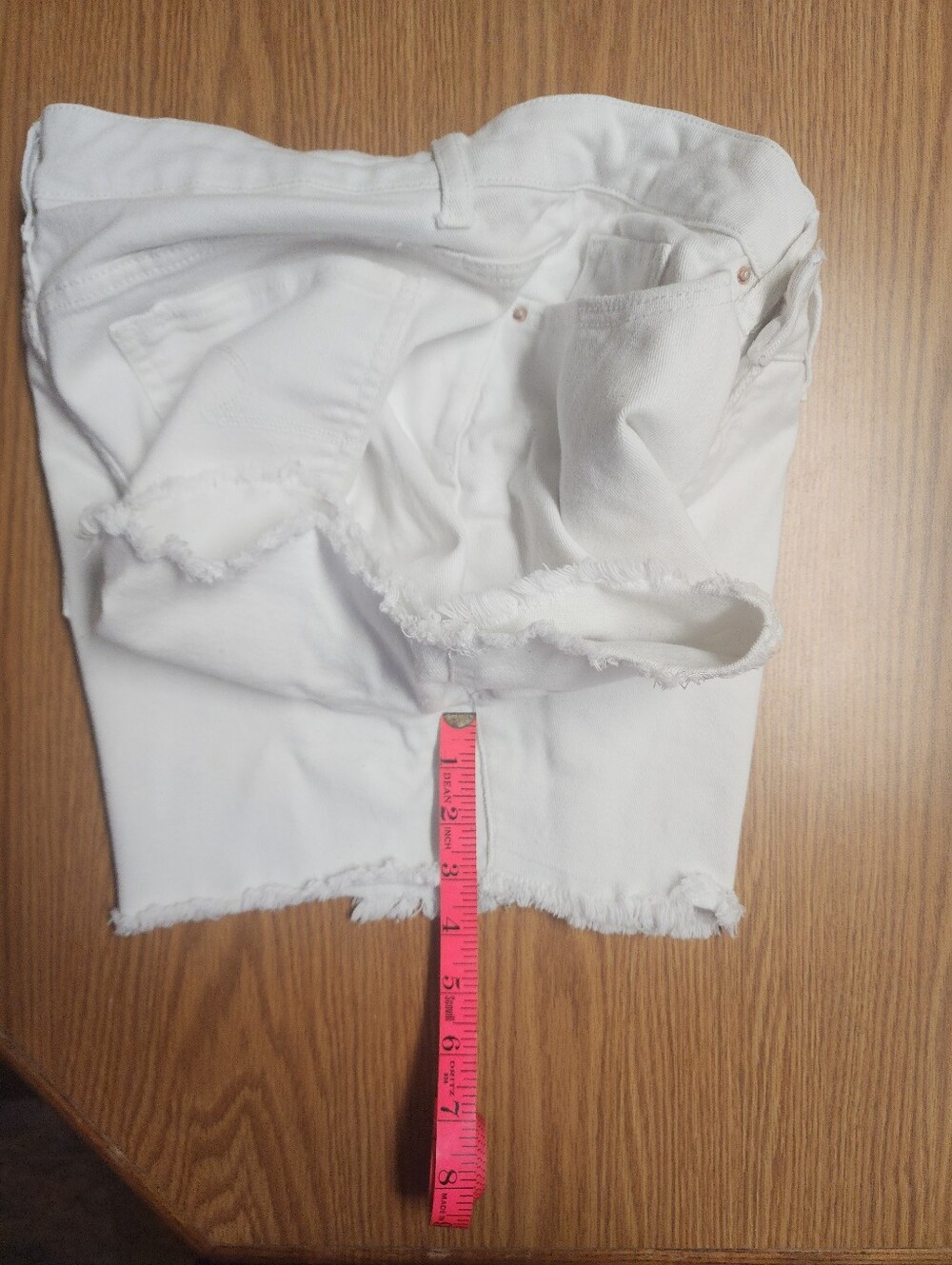 Time and Tru White Frayed Hem Denim Shorts Size 12 - Picture 6 of 9